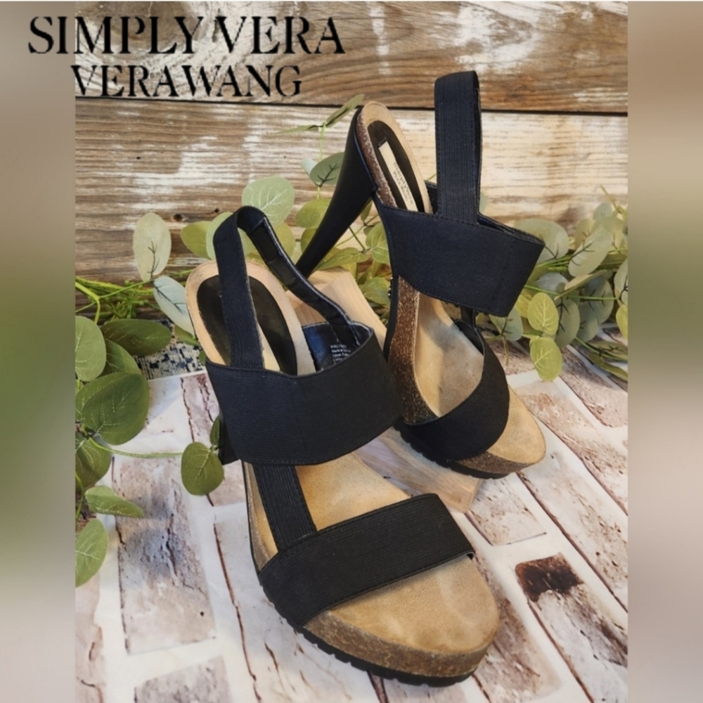 Simply Vera Vera Wang Elastic Band Strap Heels Size 7